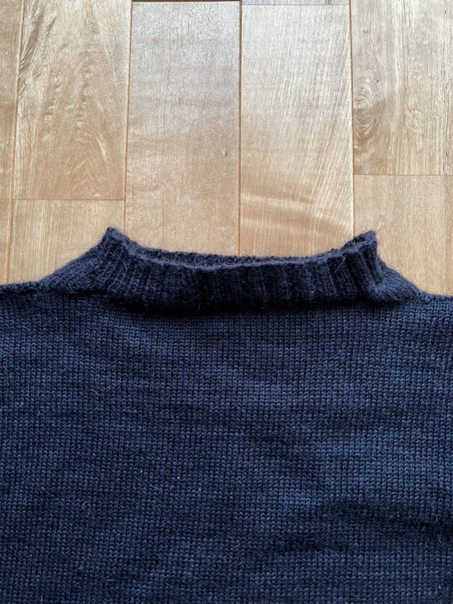 Le Tricoteur ルトリコチュール Guernsey Sweater サイズ34 ウールガンジーセーター ニット ネイビー_画像9