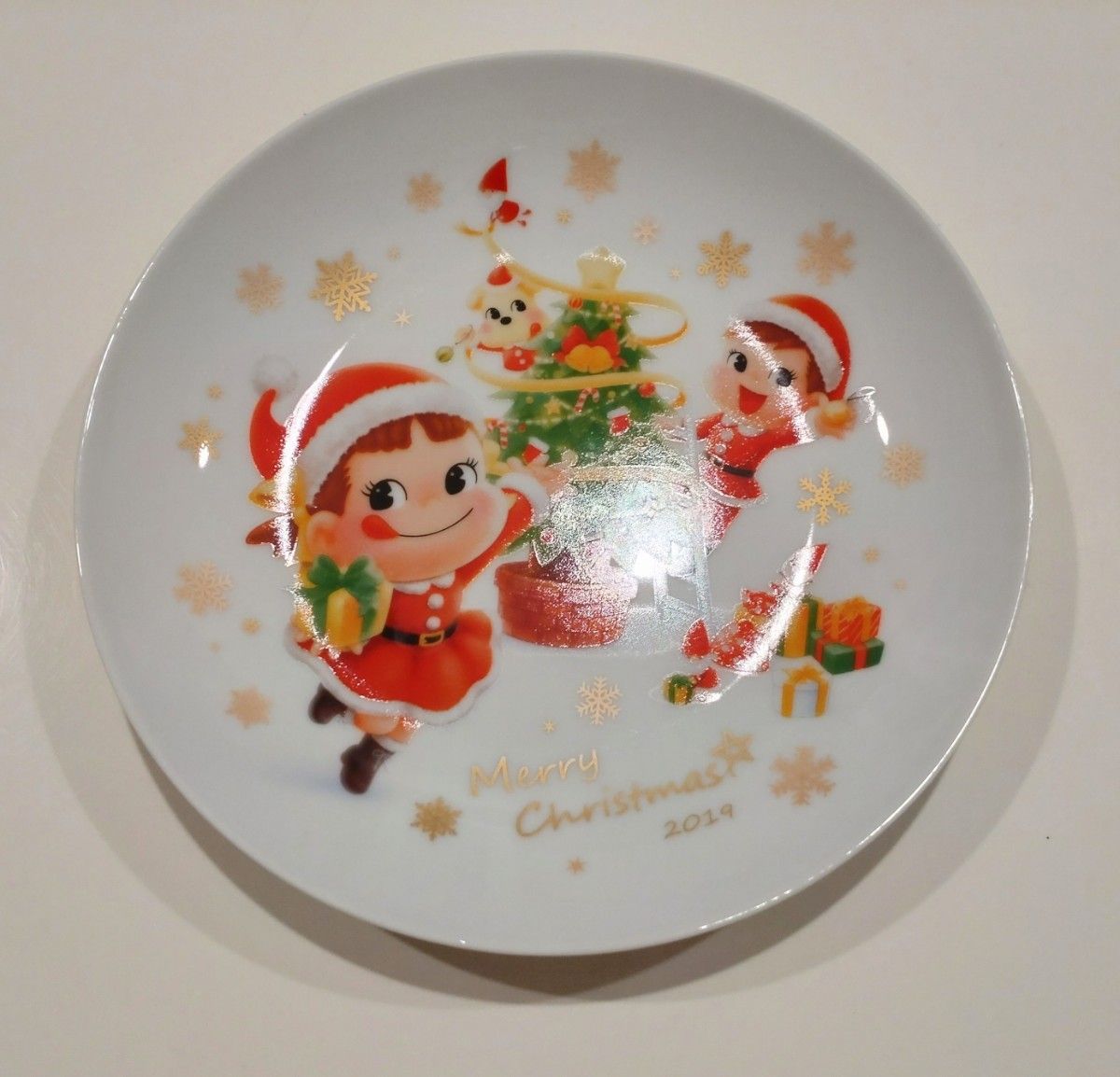 不二家　お皿　子供　こども　食器　クリスマス　限定　プレート　陶器　ぺこちゃん