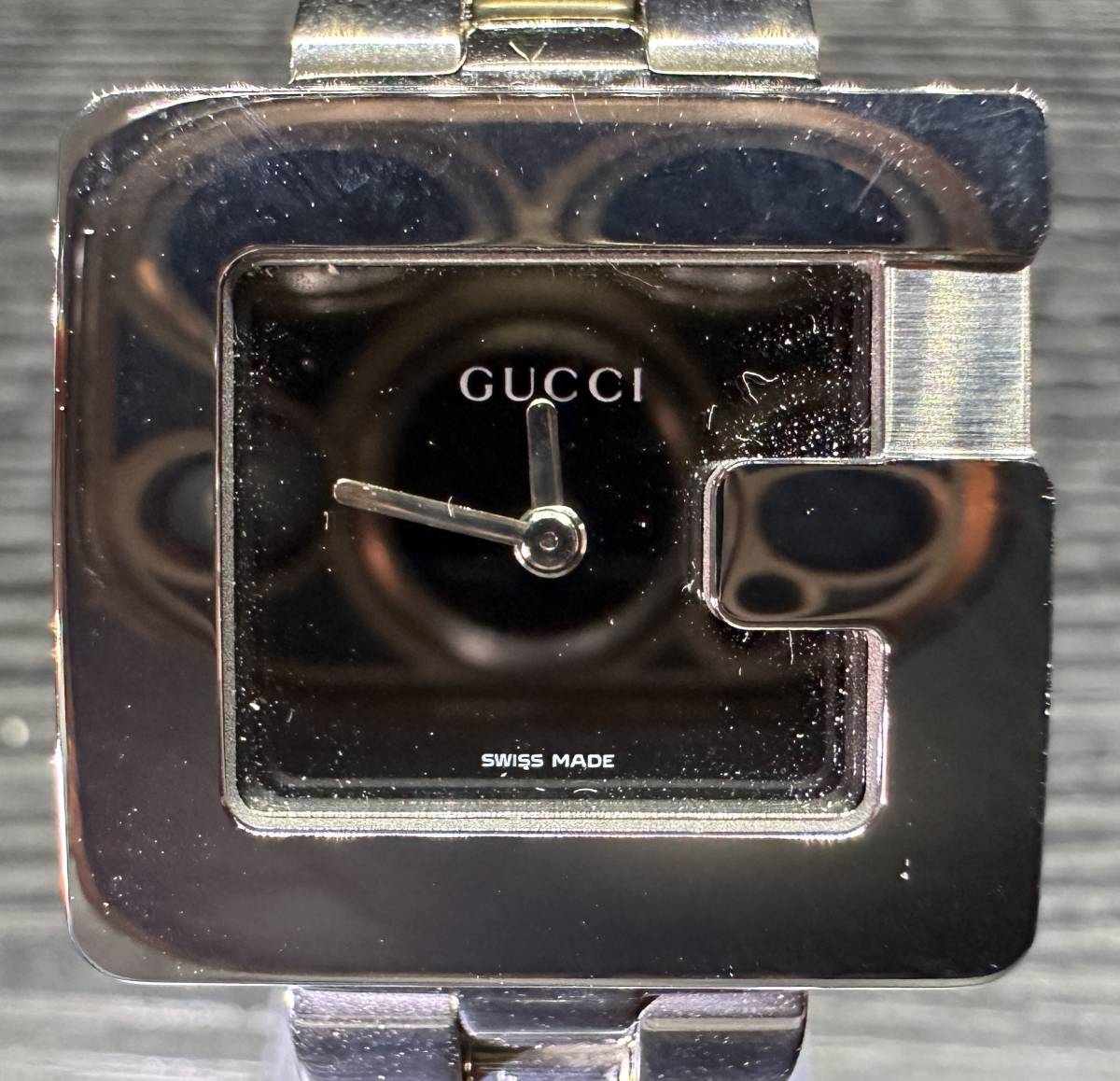 腕時計 GUCCI 3600 L Gスクエア STAINLESS STEEL WATER RESISTANT グッチ 69.72g 稼働品 10D295WA_画像2