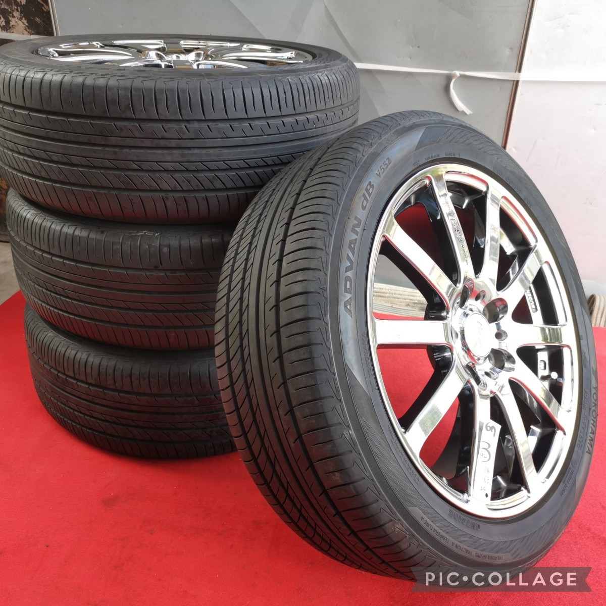 無限 ムゲン MUGEN NR 17インチ 7J +53 PCD 114.3 5H、4本セット アドバンdBデシベル V552 215/50R17 ノア ヴォクシー エスクァイア HR-V _画像1