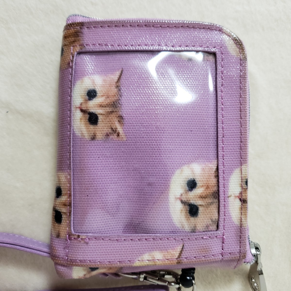  free shipping * anonymity delivery * paul (pole) and Joe cat ..n net pass case coin case change purse . accessory sowa Pas coin case ticket holder purple 