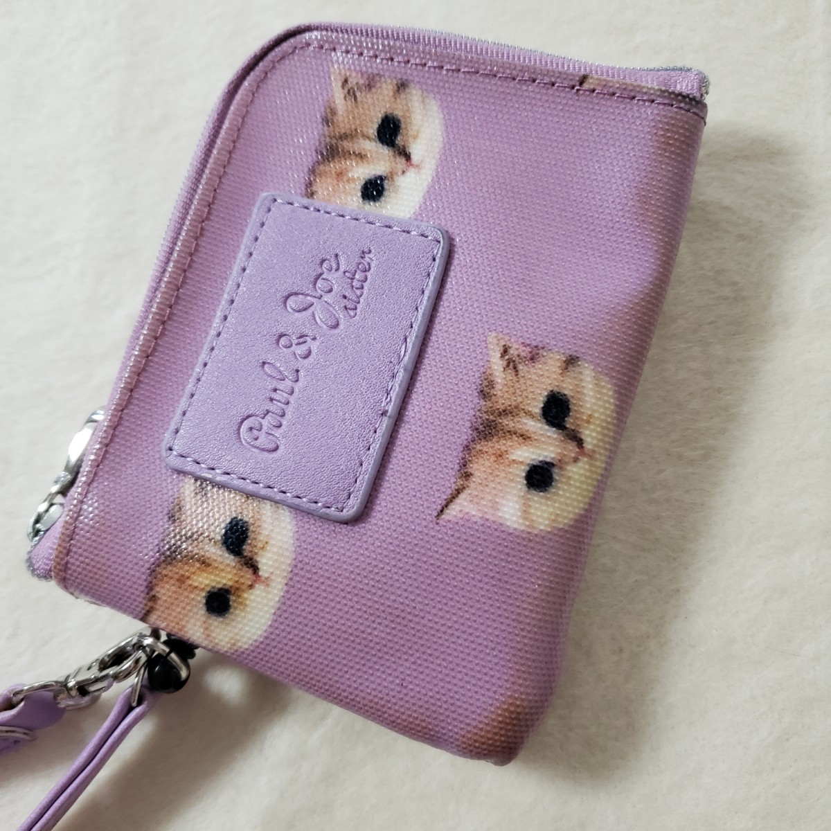  free shipping * anonymity delivery * paul (pole) and Joe cat ..n net pass case coin case change purse . accessory sowa Pas coin case ticket holder purple 