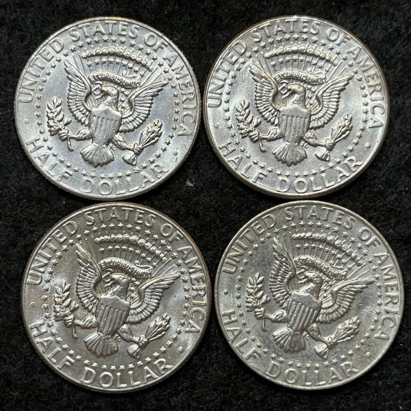 ケネディハーフダラー4枚セット　/アメリカ 50セント硬貨/レギュラーコイン/ Lot2_画像2