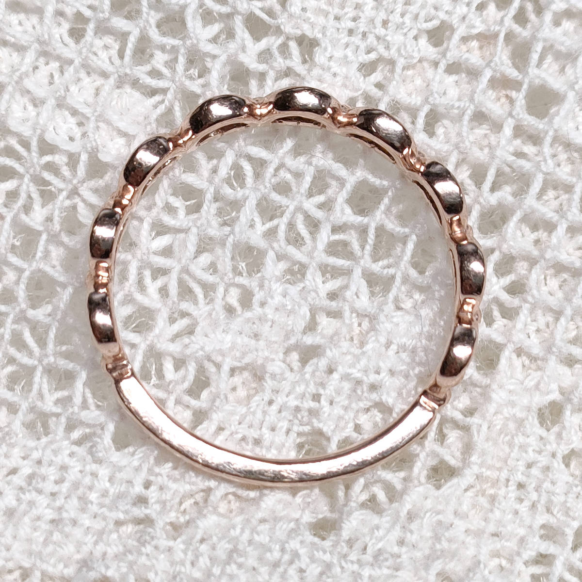K10 【JILL STUART】 スカラップ ピンキーリング 5号 レース ジルスチュアート JS レイヤード 指輪 PG ピンクゴールド 10金 10K