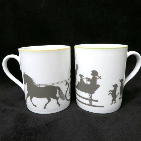 美品 HERMES/エルメス シルエット ペア マグカップ SILHOUSETTES 美品 HERMES/エルメス シルエット ペア マグカップ SILHOUSETTES