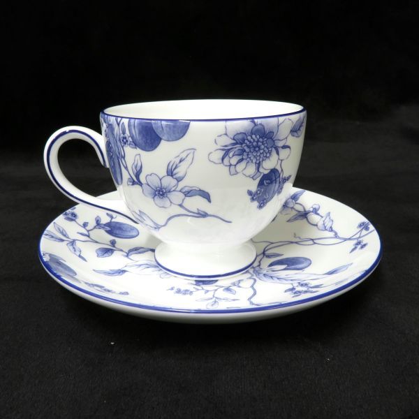 未使用保管品 WEDGWOOD/ウェッジウッド BLUE PLUM ブループラム カップ&ソーサー 2客セット　TORAY70th_画像3