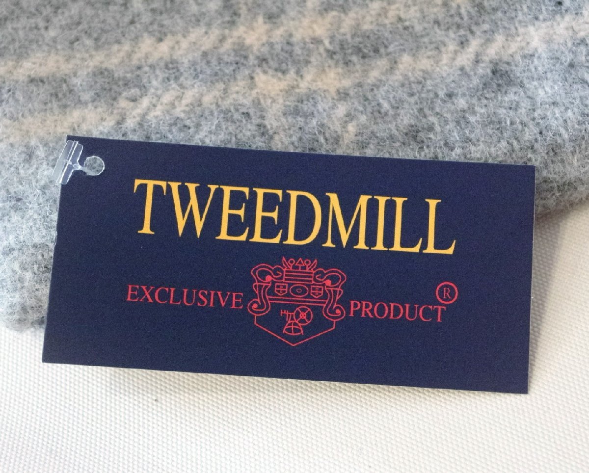 ツイードミルTWEEDMILL タータンチェック柄ウール×フリーススヌード ネックウォーマー ネイビー グレー レディース メンズ 正規品_画像6