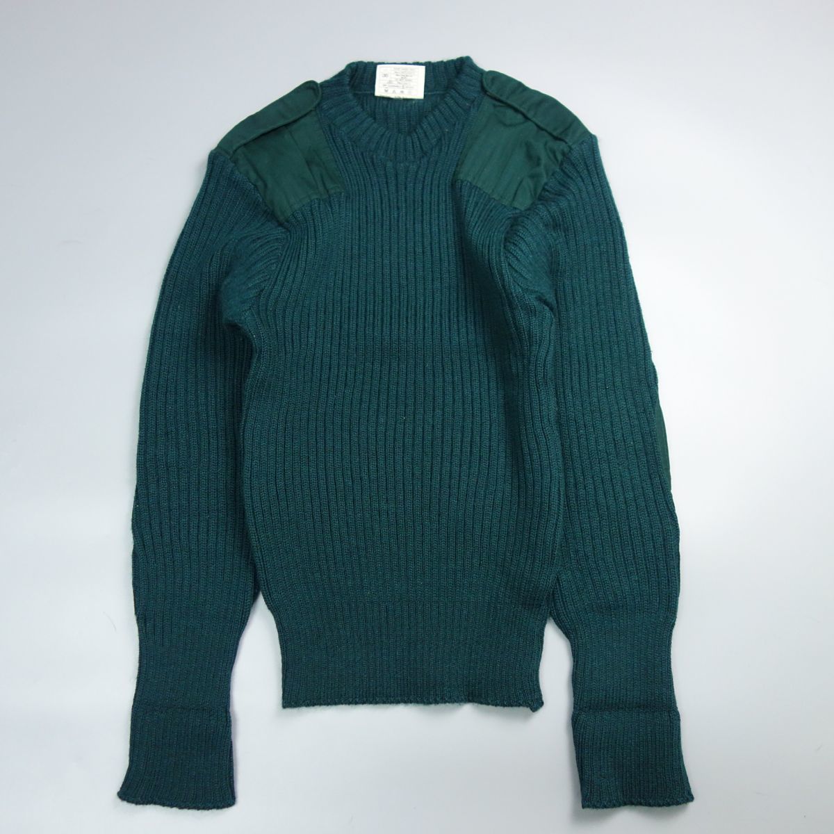 the woolly pully ウーリープーリー イギリス製 ウールコマンドセーター 40 グリーン メンズ_画像1