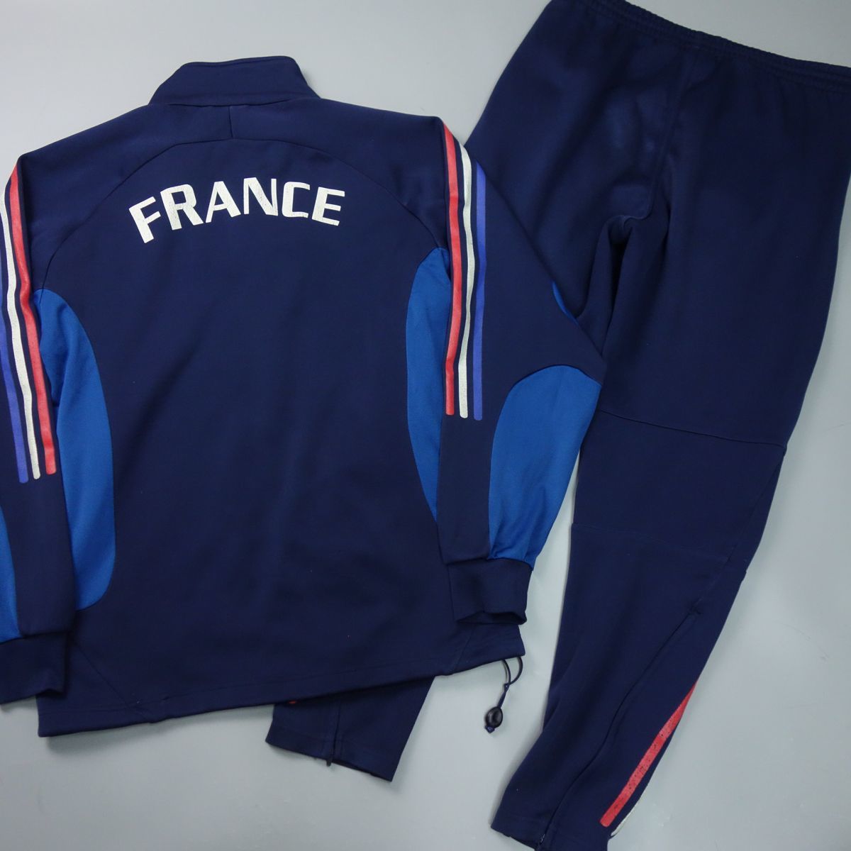 アディダス adidas サッカーフランス代表 ハーフジップ トラックジャケット ジャージ セットアップ メンズ L_画像2