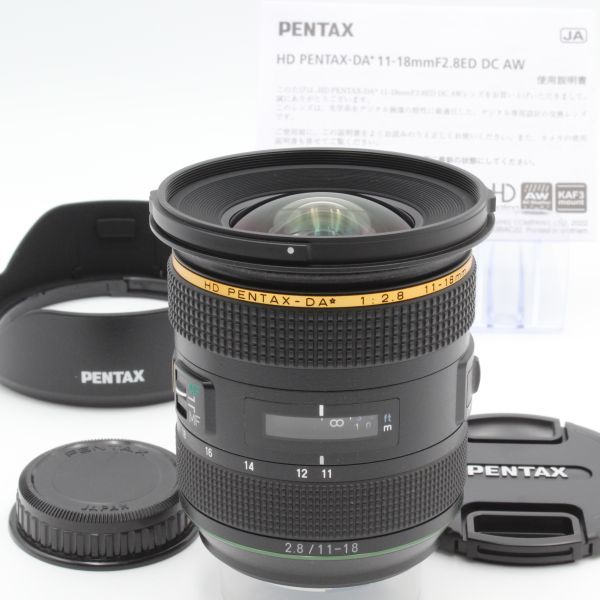 【新品同様】 PENTAX ペンタックス HD PENTAX-DA 11-18mm f2.8 ED DC AW フード 付き pentax 19004