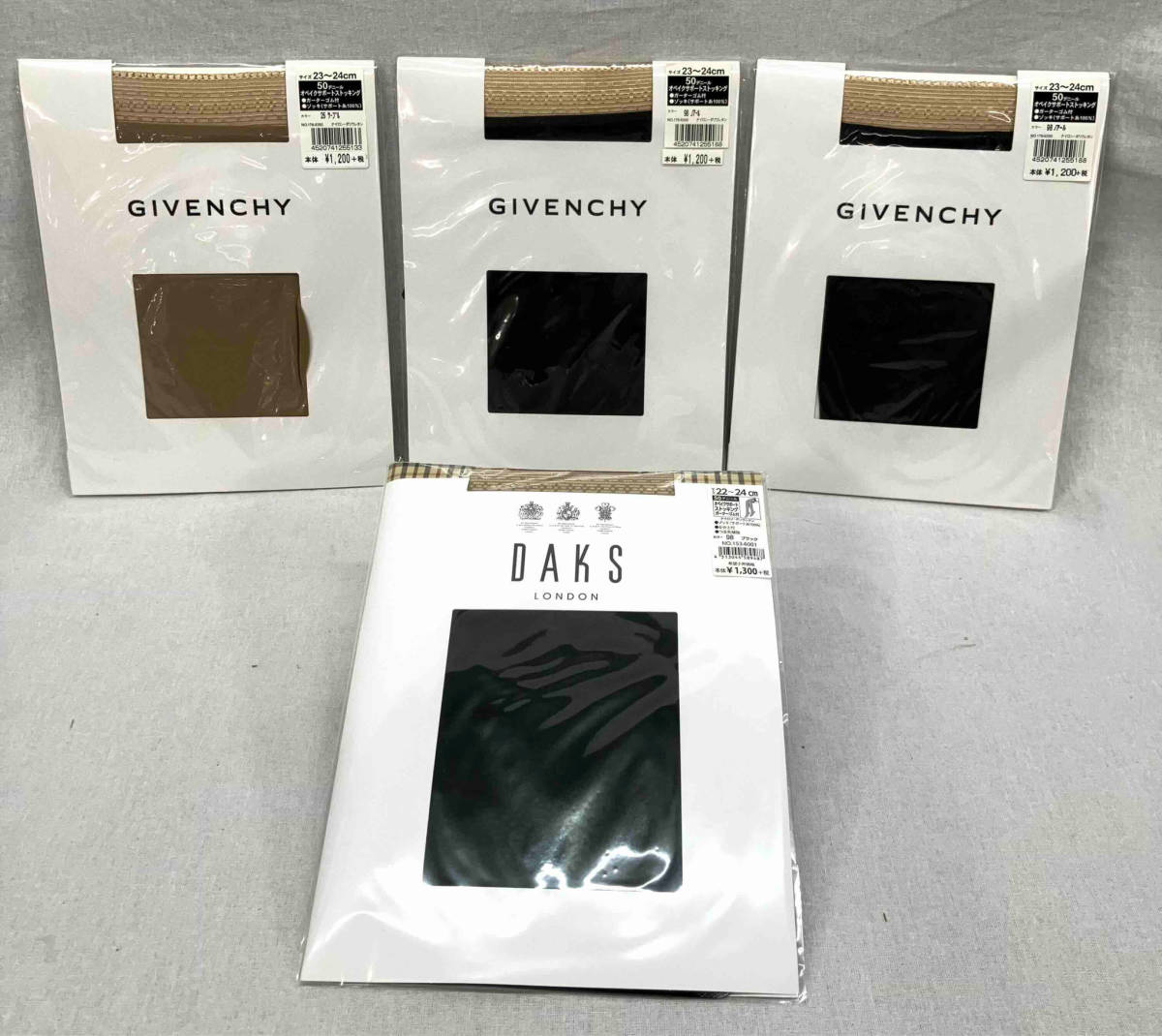 [ не использовался * нераспечатанный ]GIVENCHY DAKS Givenchy Dux чулки 4 позиций комплект размер 22*23~24cm бежевый черный леггинсы леггинсы 