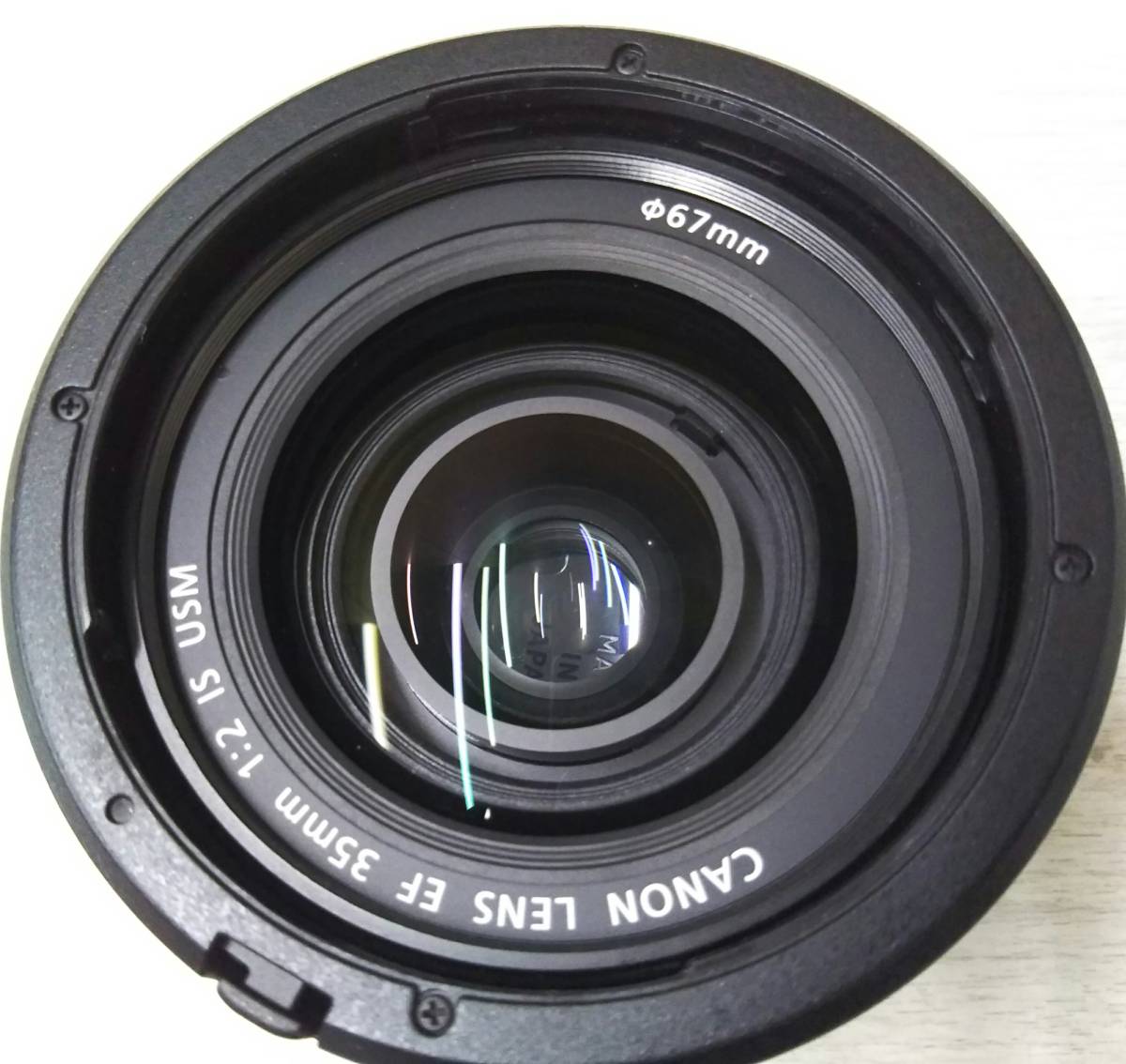 ジャンク Canon 単焦点レンズ EF35mm f2 IS USM 交換レンズ レンズ内ほこり 動作未チェック 現状品_画像5