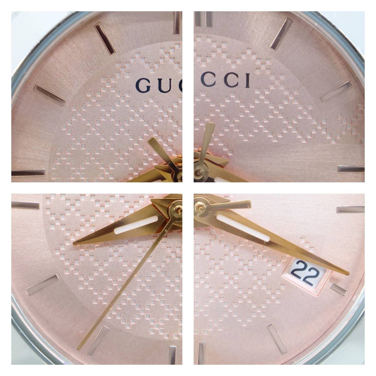 GUCCI　Gタイムレス　グッチ　126.5　クォーツ　ピンク文字盤　レディース　時計　腕周り約16.5cm_画像3