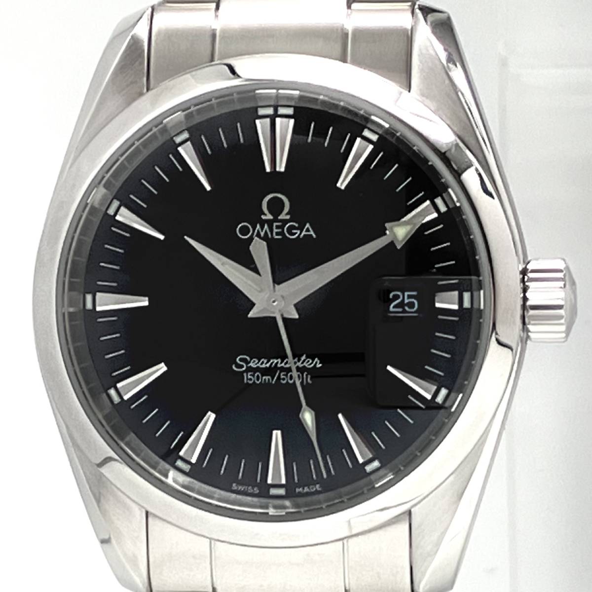 【可動品】OMEGA アクアテラ 150M 2518.50 クォーツ 腕時計※2023年6月研磨、電池交換済