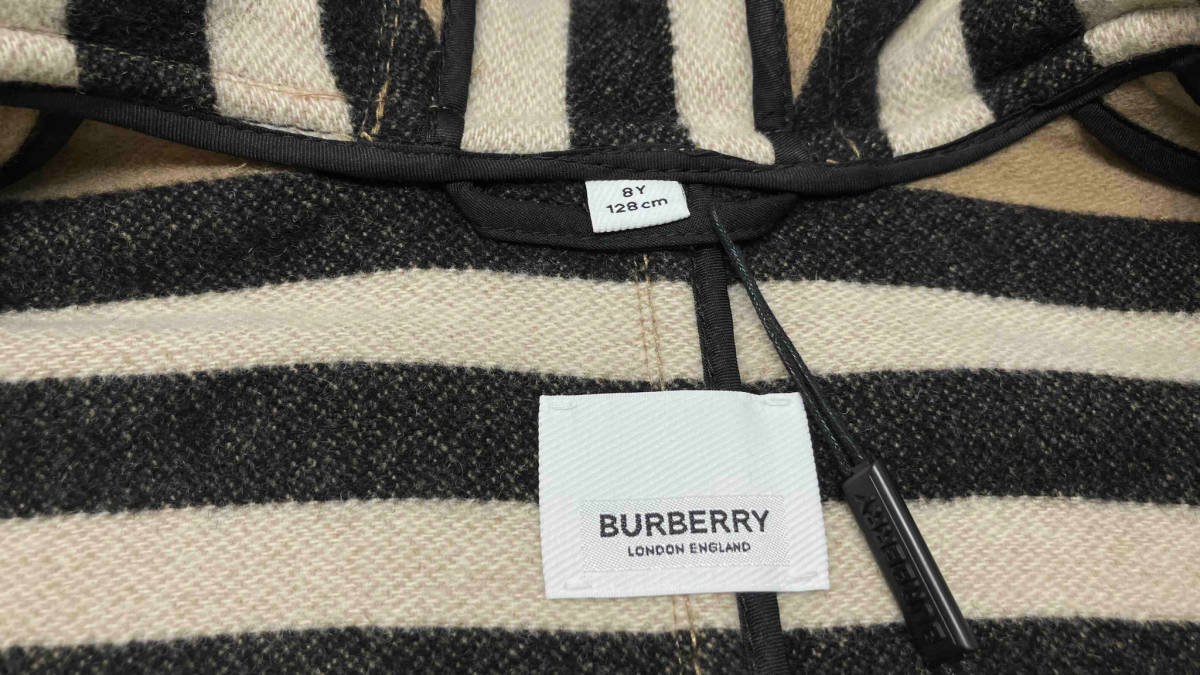 ★ 美品 BURBERRY バーバリー ダッフルコート 8029863 ウール100% タグ付き キッズ 130cm キャメル 冬_画像5