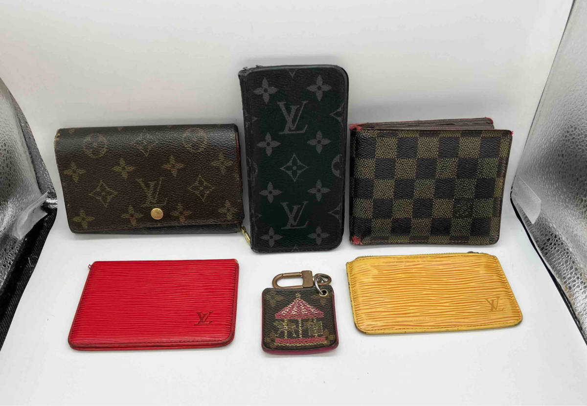 【ジャンク】 LOUIS VUITTON ルイヴィトン まとめ売り6点セット モノグラム エピ ダミエ 折財布 スマホケース キーホルダー コインケース_画像1