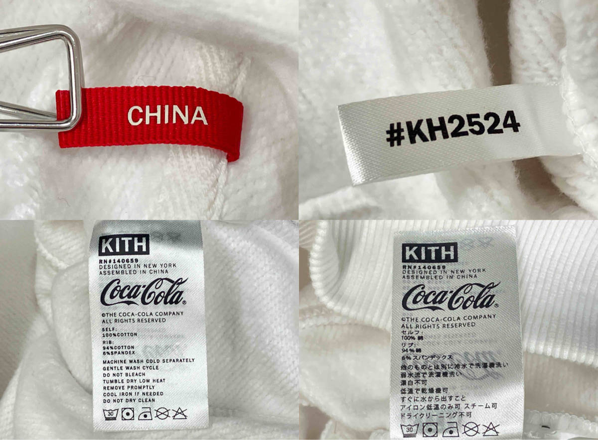 Kith × Coca-Cola キス × コカ・コーラ Ribbon Logo Hoodie ロゴ フーディー パーカー 2020AW FW サイズL_画像6