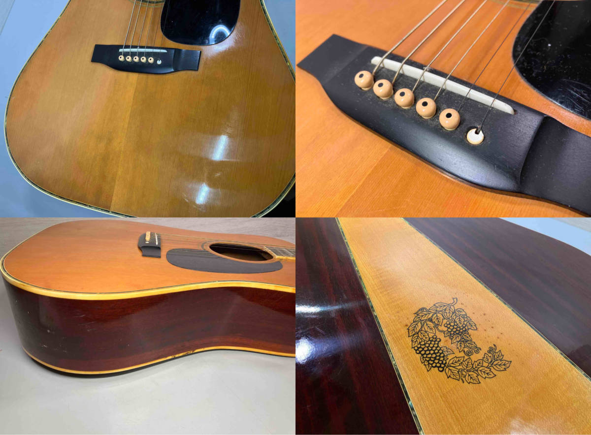ジャンク 現状品 KANSAS カンサス アコースティックギター 型番不明 トーチインレイ 弦楽器 ハードケース付_画像7