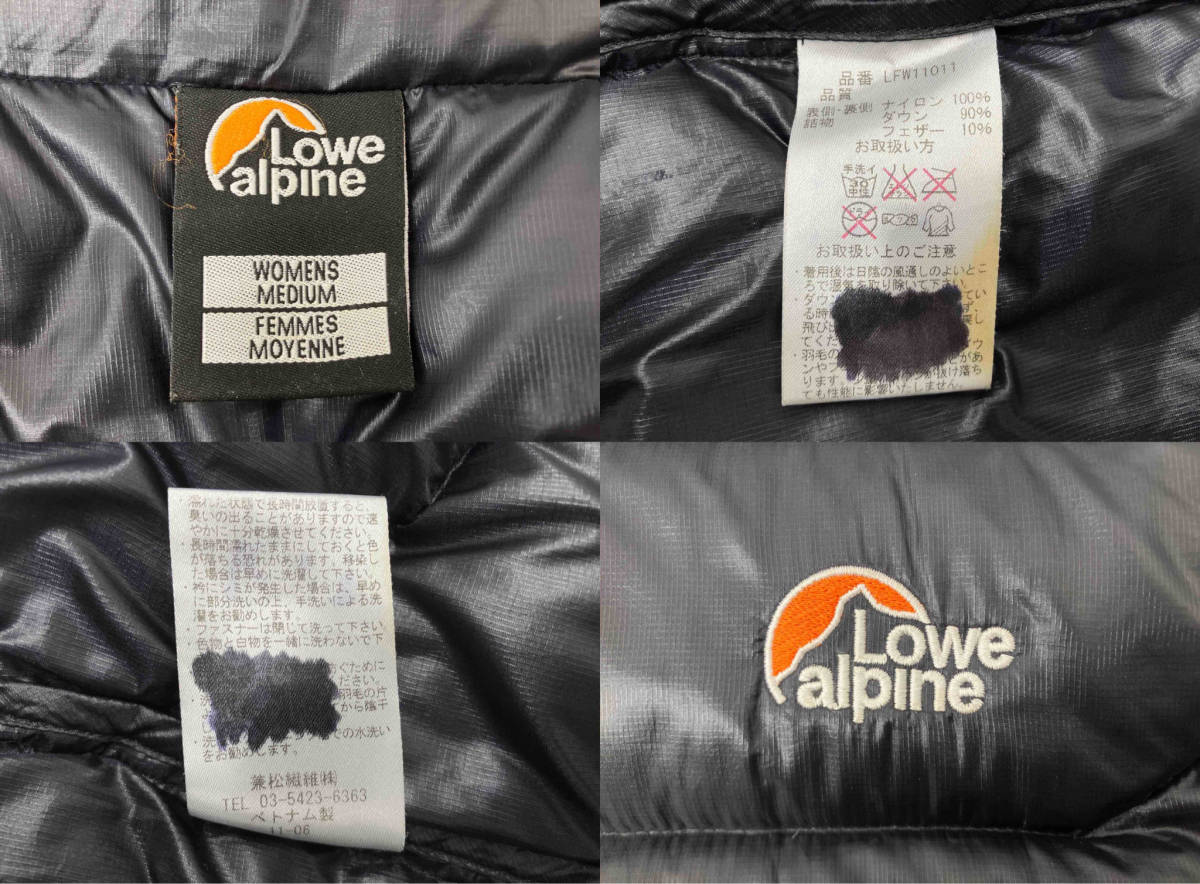 Lowe alpine ロウアルパイン　ダウンベスト　レディース　Mサイズ　ブラック　ロゴ刺繍_画像6