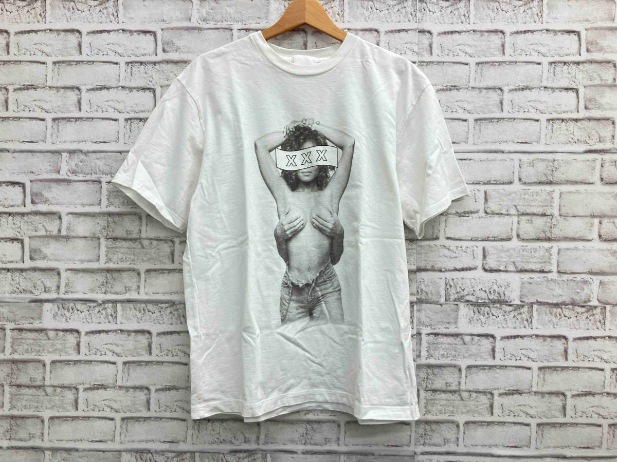 GOD SELECTION XXX ゴッドセレクション トリプルエックス プリント半袖Tシャツ 日本製 L ホワイト系_画像1