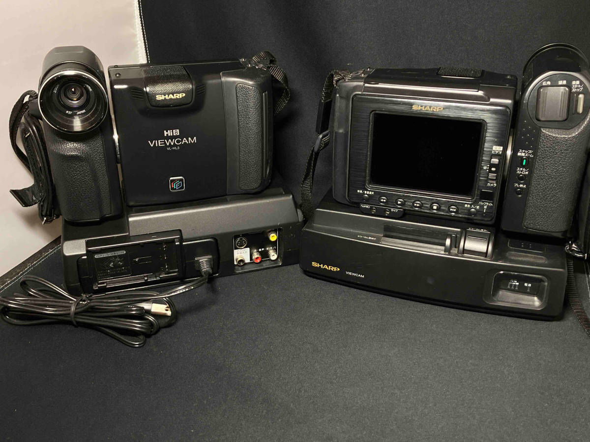 ジャンク 通電確認済 SHARP VIEWCAM VL-HL3 Hi8 ビデオカメラ シャープ ビューカム 2台 セット_画像1