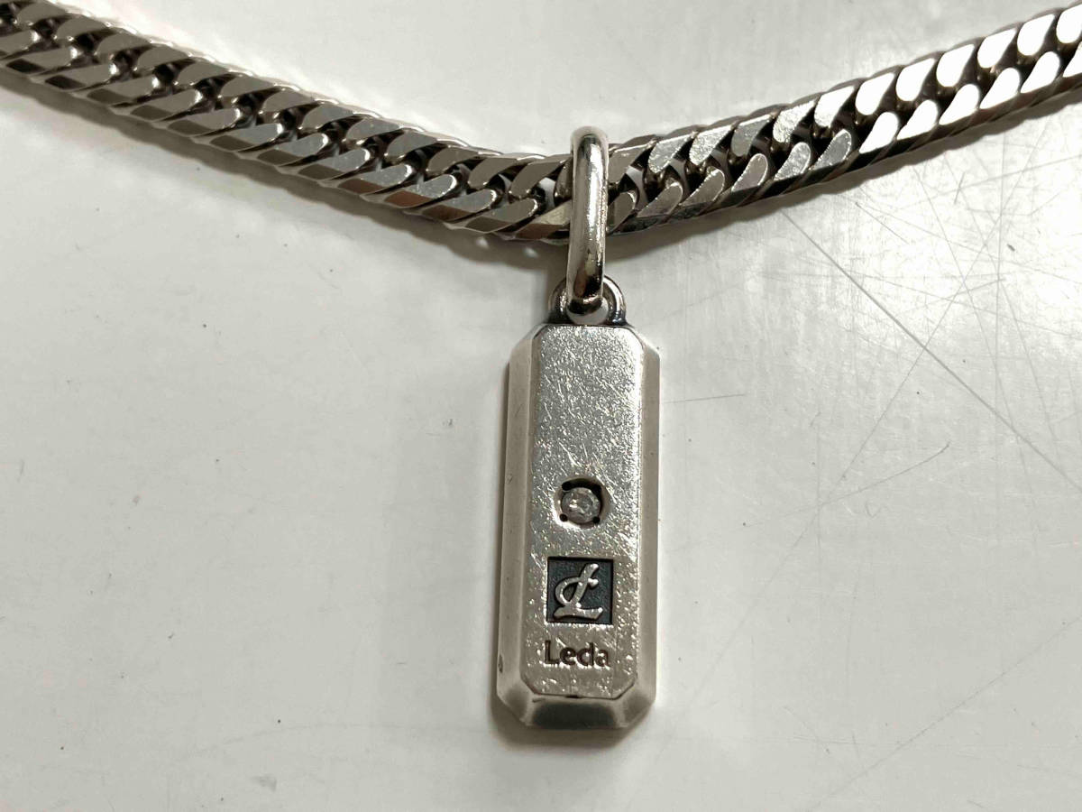 Leda silma レダシルマ W8 085 喜平ネックレス シルバーカラー ネックレス 約55cm 約34.8g ペンダント ダイヤ付き_画像1