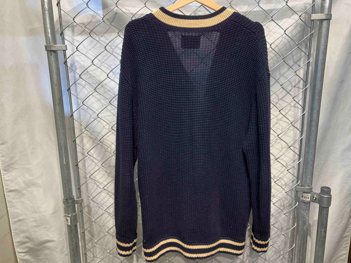 SON OF THE CHEESE サノバチーズ 22ss Line Cardigan ニットカーディガン ネイビー Lサイズ SC2211-KN08_画像2