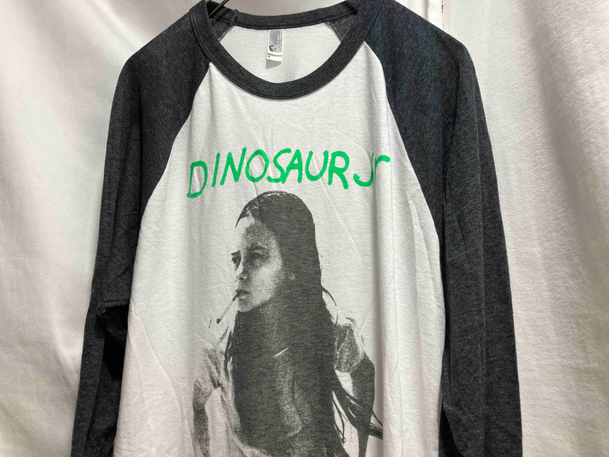 american apparel DINOSAUR Jr 七分丈Tシャツ アメリカンアパレル ダイナソー M 白×グレー_画像3