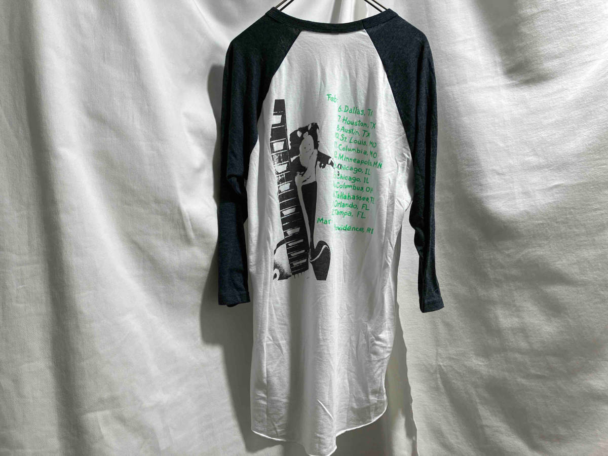 american apparel DINOSAUR Jr 七分丈Tシャツ アメリカンアパレル ダイナソー M 白×グレー_画像2