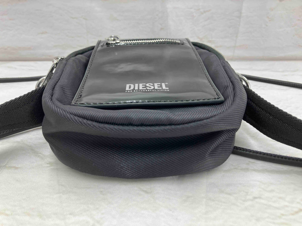 【美品】DIESEL ディーゼル 2way ミニショルダーバッグ 保存袋付 ナイロン・牛革 ブラック 店舗受取可_画像4