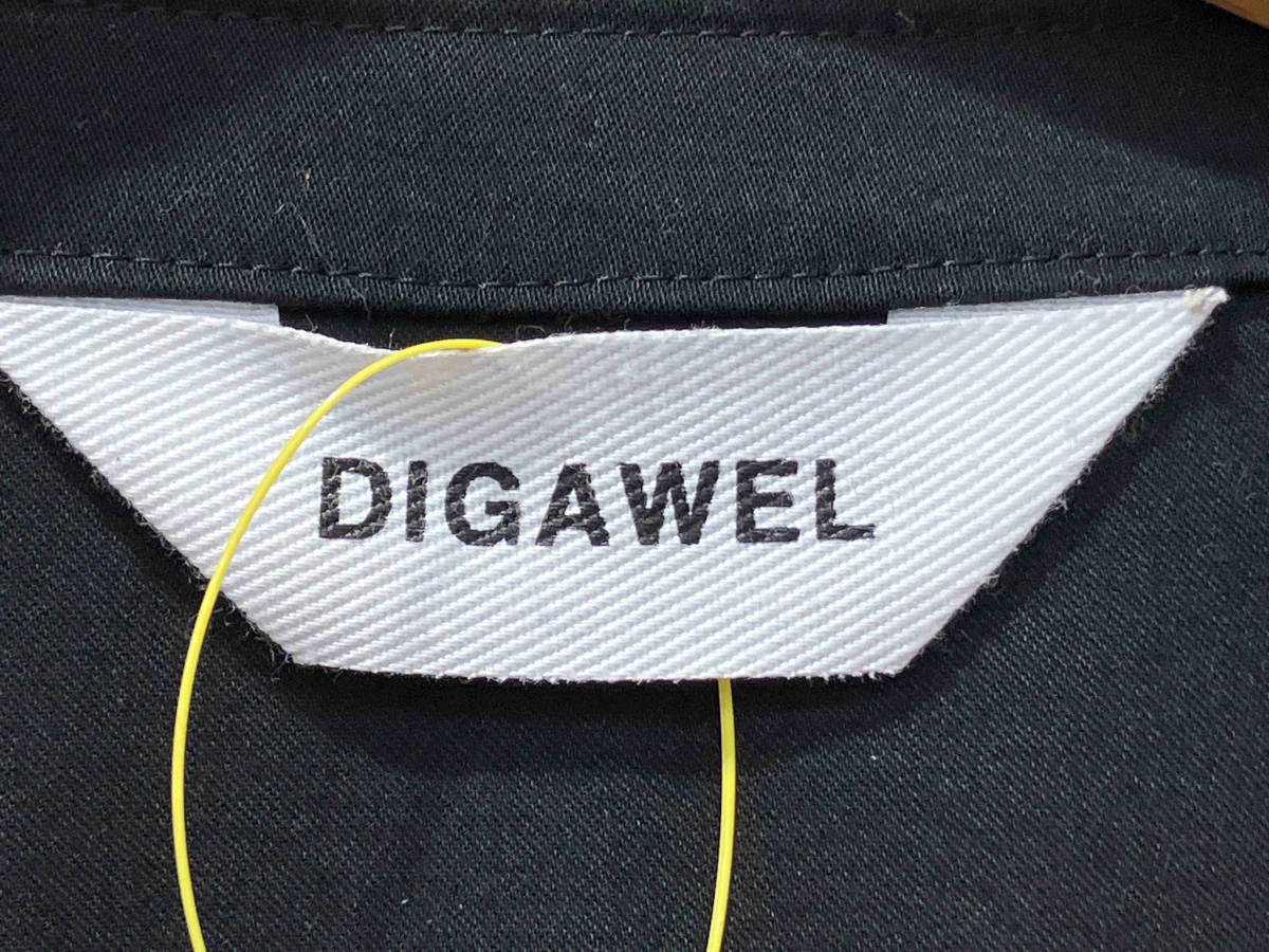 DIGAWEL ディガウェル ノーカラーブルゾン ジップアップジャケット 1 ブラック 黒 コットン 綿 日本製 薄手アウター メンズ デザイナーズ_画像3