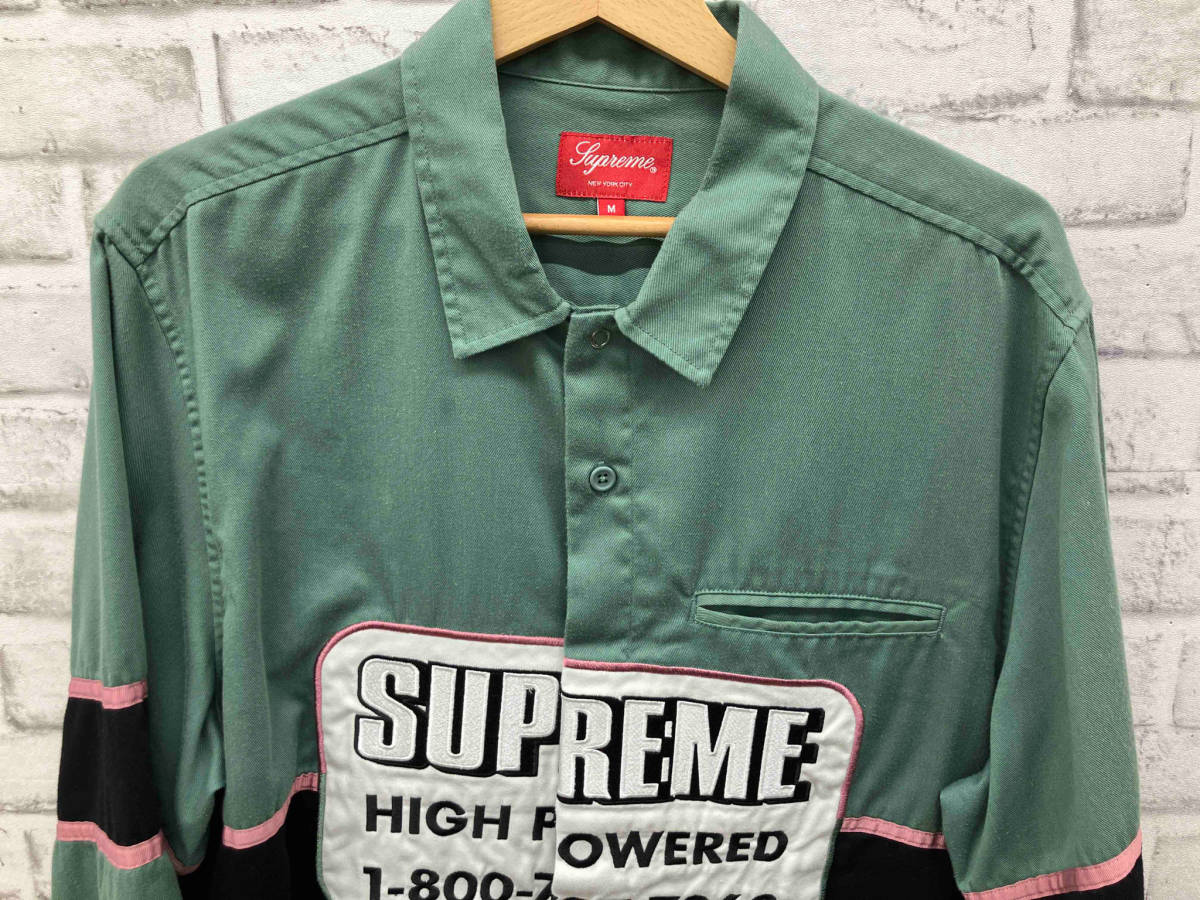 SUPREME シュプリーム HIGH POWERED WORK SHIRT ハイパワー ワーク シャツ ワッペン19AW グリーン Mサイズの画像3