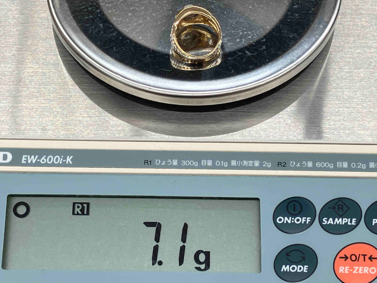 Pt900／K18 コンビ 8.5号 天然ダイヤモンド0.316ct 0.09ct 7.3g リング ソーティング付