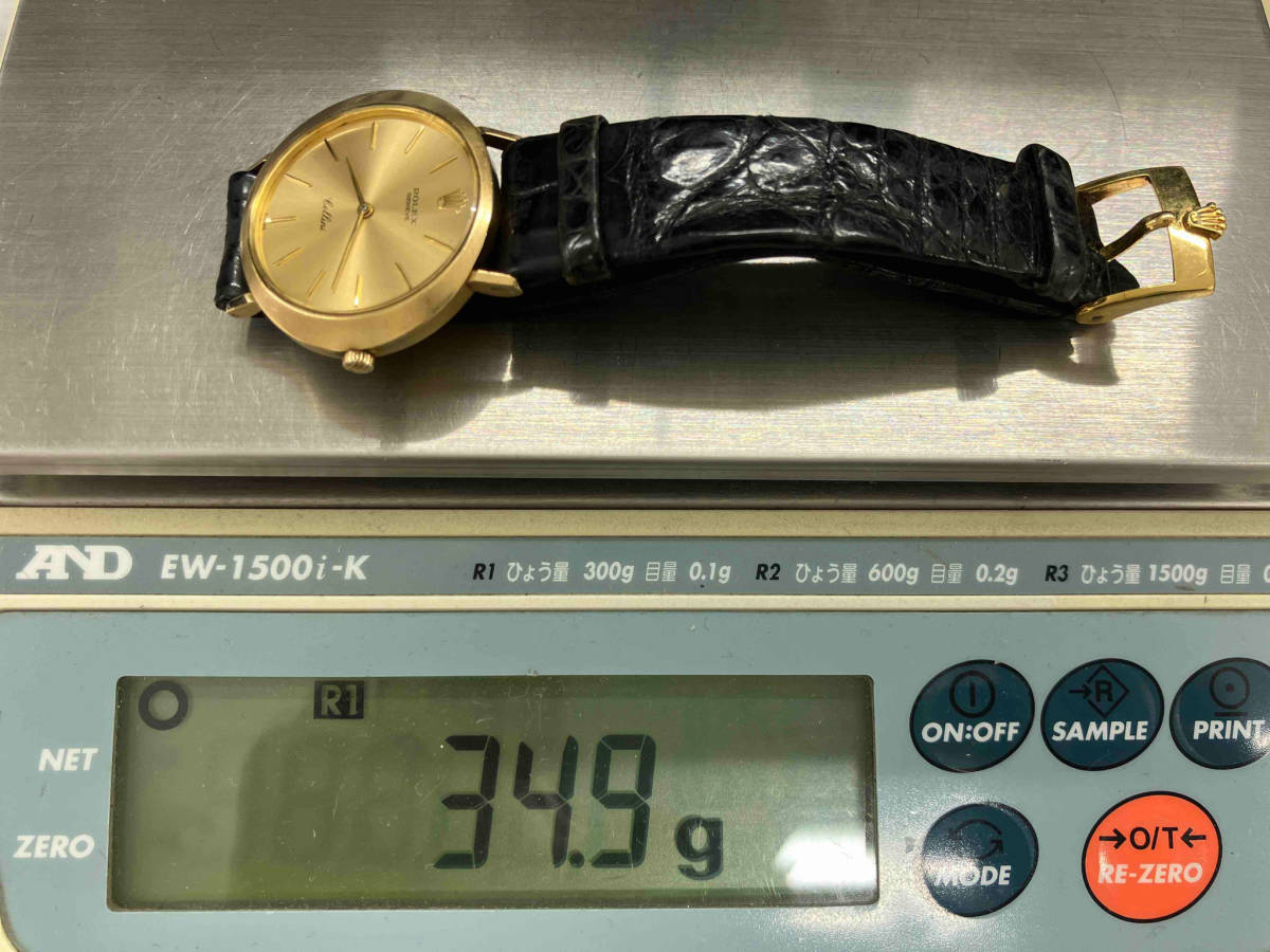 ジャンク 【動作品 ジャンク】ROLEX ロレックス CELLINI チェリーニ 3758 手巻き 金無垢 腕時計_画像6