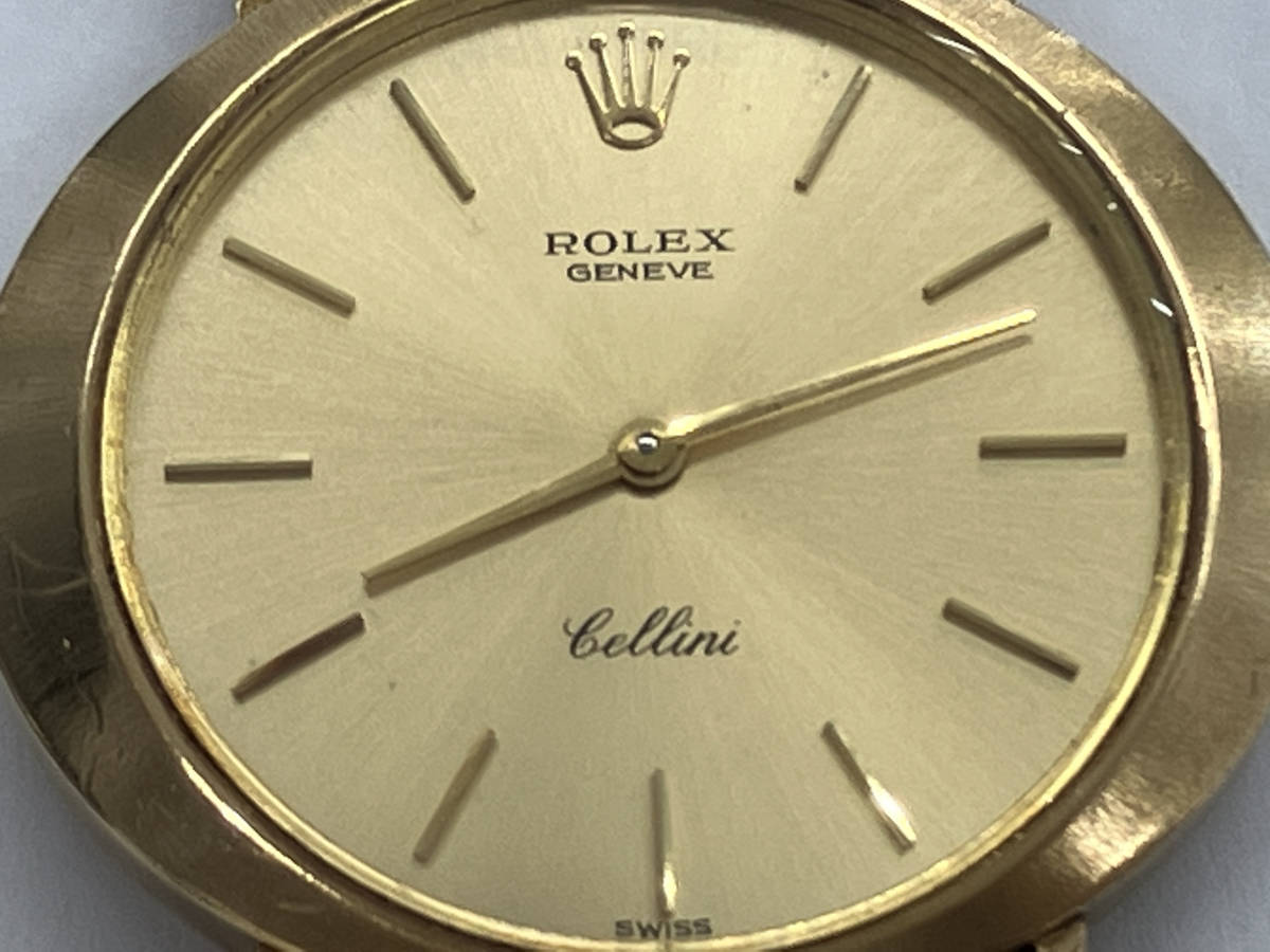 ジャンク 【動作品 ジャンク】ROLEX ロレックス CELLINI チェリーニ 3758 手巻き 金無垢 腕時計_画像2