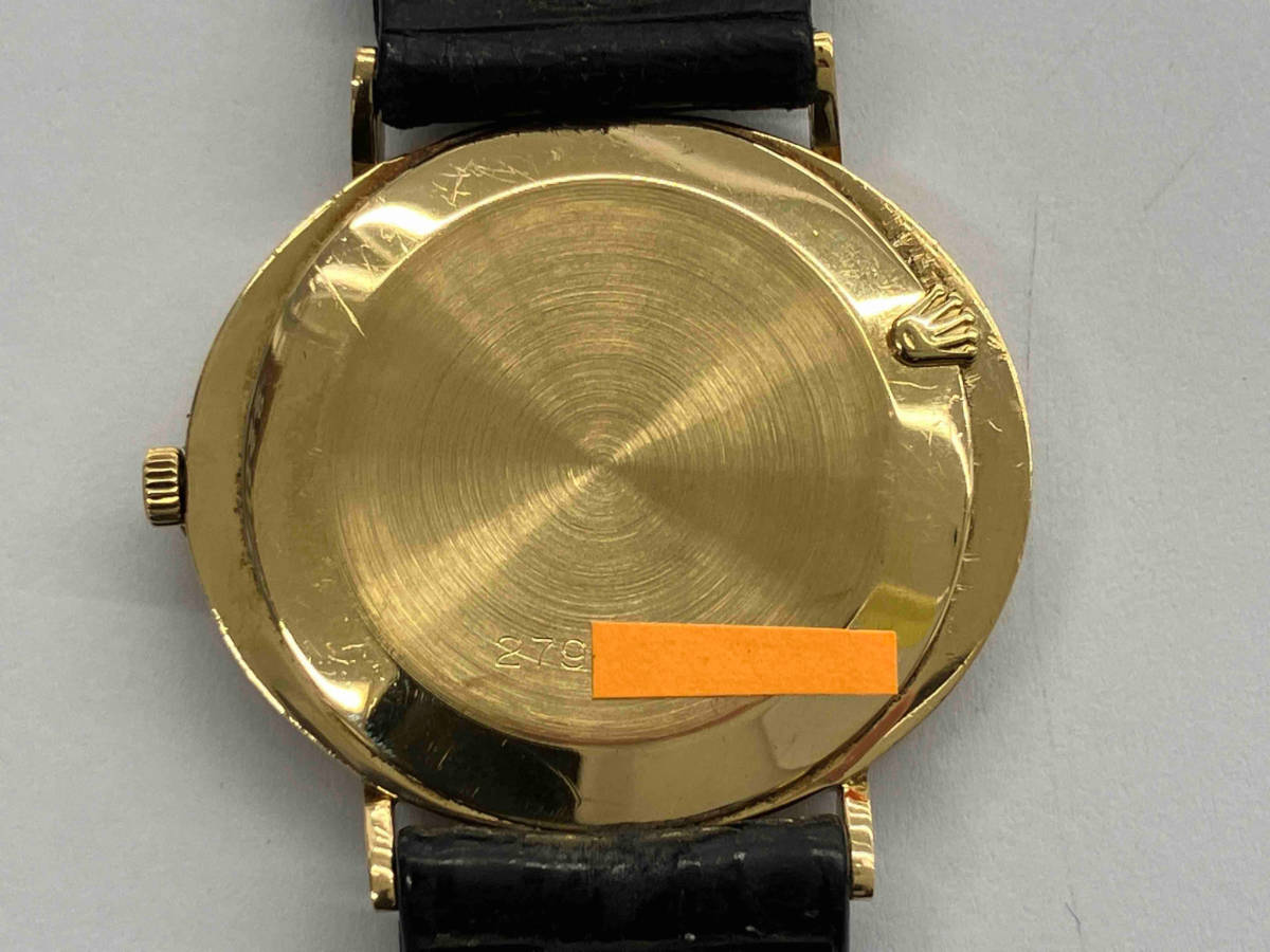 ジャンク 【動作品 ジャンク】ROLEX ロレックス CELLINI チェリーニ 3758 手巻き 金無垢 腕時計_画像3