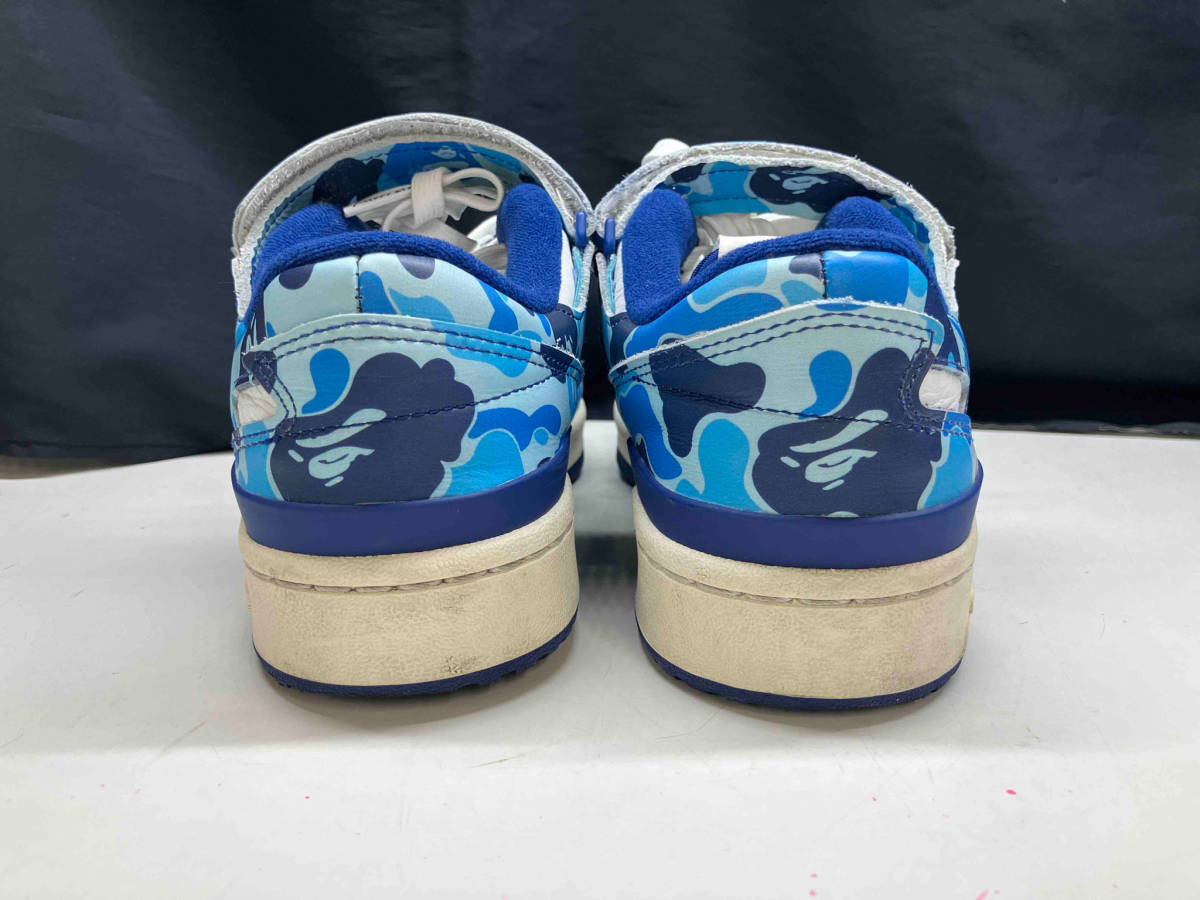 adidas ×A BATHING APE アディダス×アベイシングエイプ FORUM 84 BAPE LOW スニーカー ブルー×ホワイト 23.5_画像3