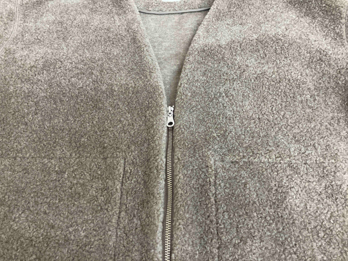 2nd NOLLEYS BOA V-NECK ZIP BLOUSON セカンドノーリーズ ボアVネックジップブルゾン チャコールブラウン サイズFREE_画像4