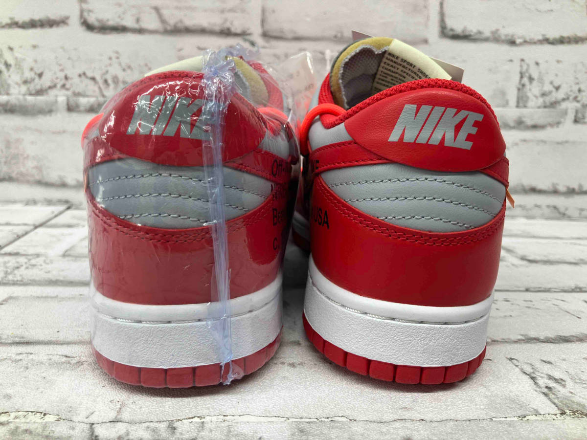 【箱付き】NIKE ナイキ OFF-WHITE オフホワイト DUNK LOW UNIVERSITY RED WOLF GREYユニバーシティ レッド ウルフグレー 黒タグ付き 26.5cm_画像3