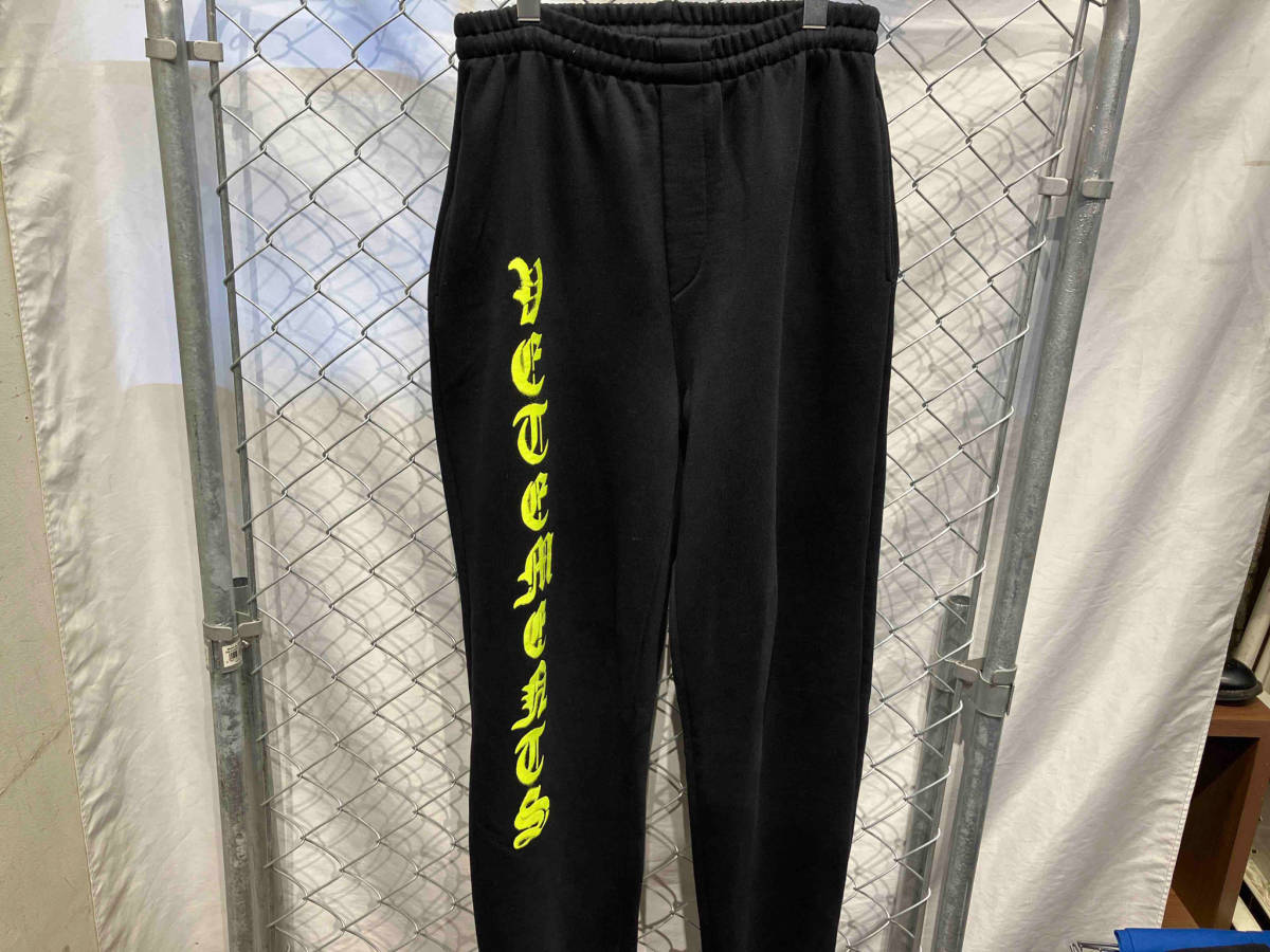 VETEMENTS ANARCHY LOGO SWEAT Trousers ロゴスウェットロングパンツ M ヴェトモン ブラック タグ付_画像1