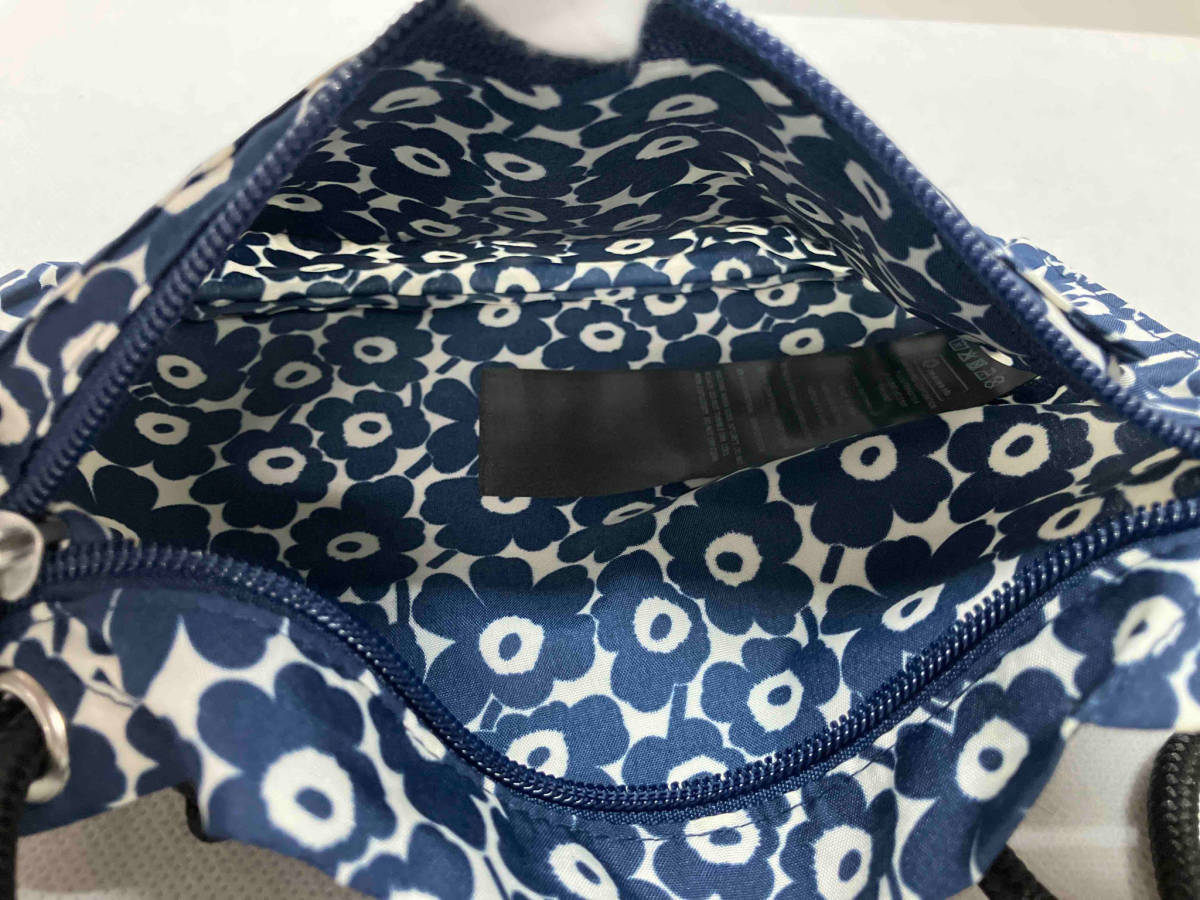 marimekko マリメッコ SMART TRAVELBAG P.UNIKKO ショルダーバッグ サコッシュ ポリエステル ネイビー×花柄_画像5