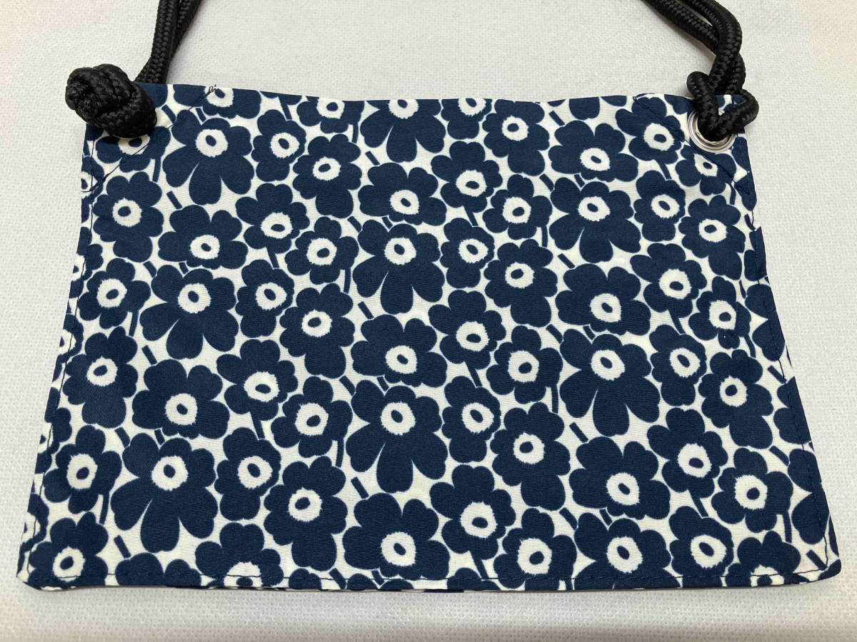 marimekko マリメッコ SMART TRAVELBAG P.UNIKKO ショルダーバッグ サコッシュ ポリエステル ネイビー×花柄_画像3