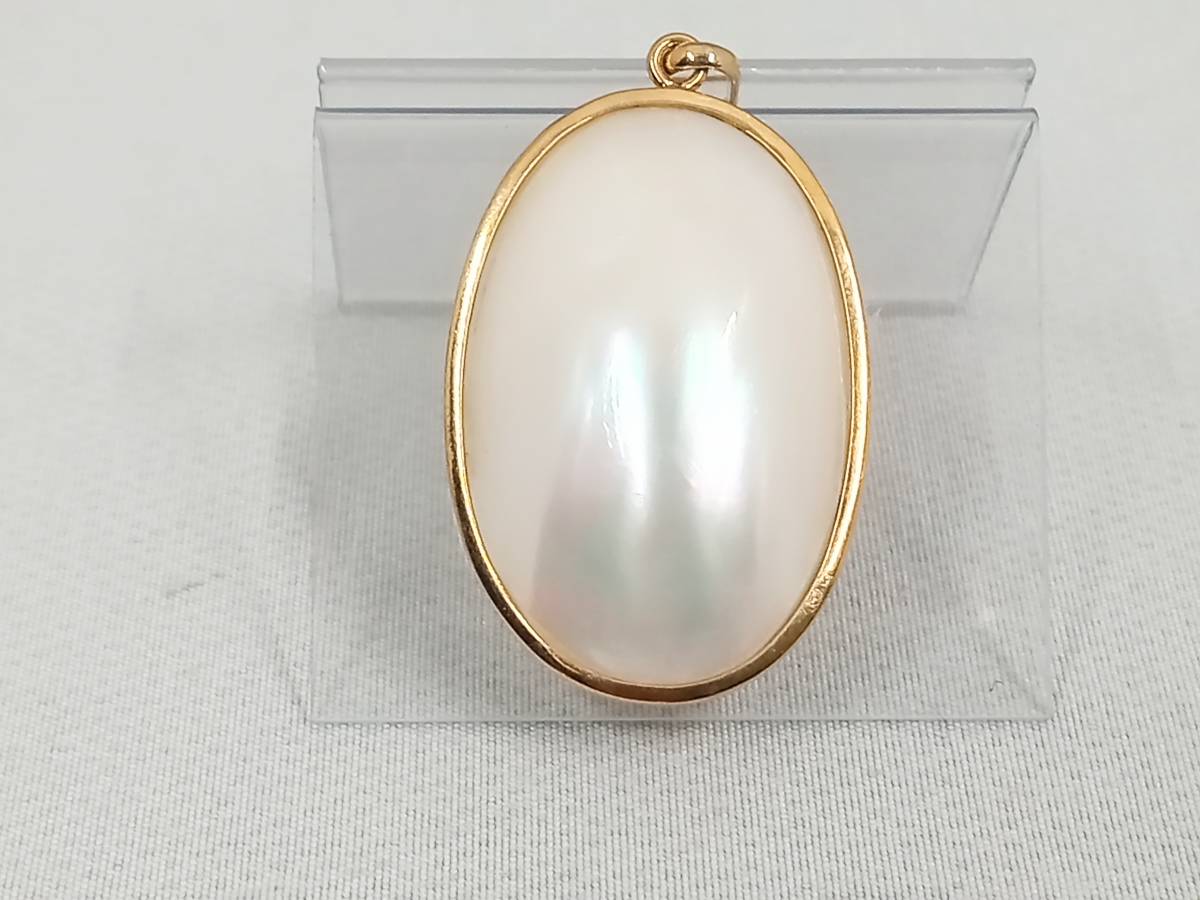 K18 top 5.5g half pearl pearl pearl card type judgement document attaching 