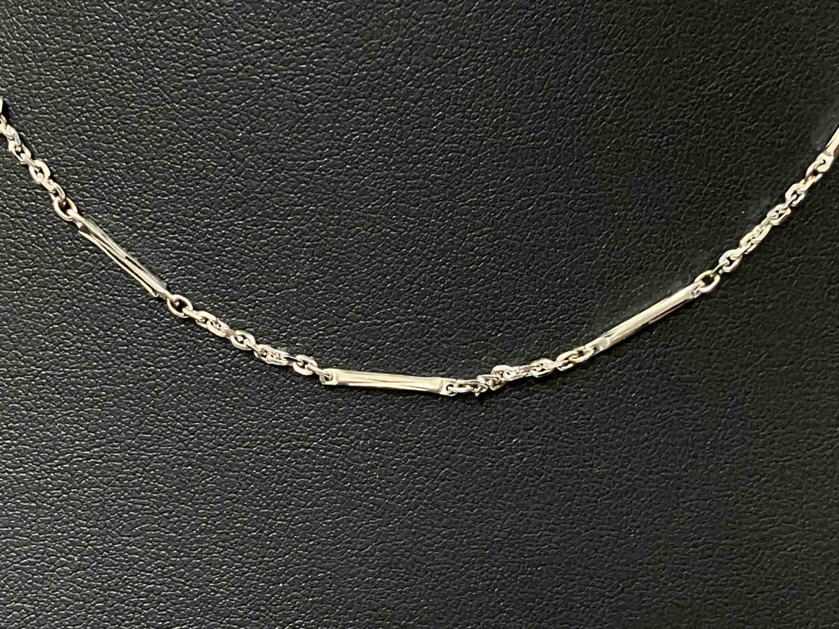 【 大感謝セール】 7.6g 42cm ネックレス Pt850 切り子チェーン プリンセス【追記あり】 引き輪 幅0.1cm プラチナ