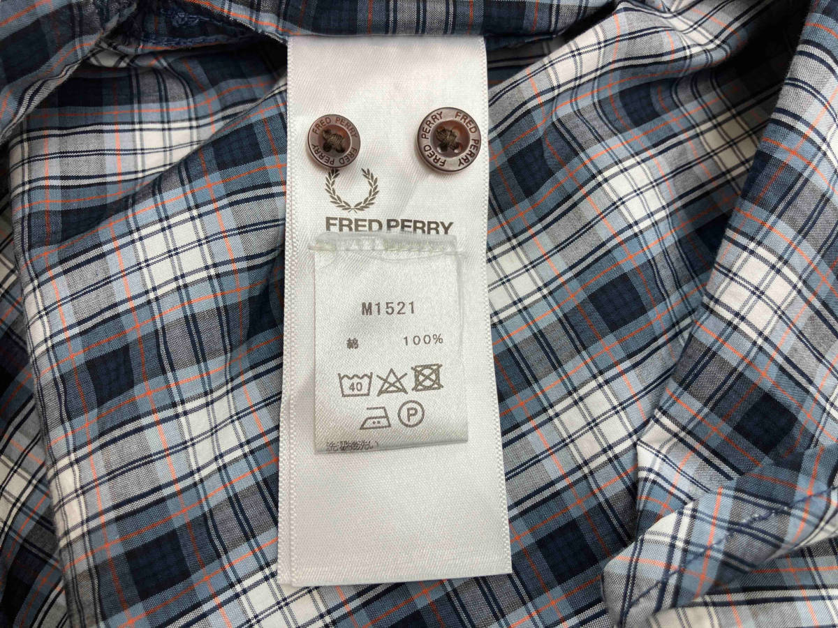 FRED PERRY フレッドペリー ボタンダウン チェック柄 長袖シャツ サイズS_画像5
