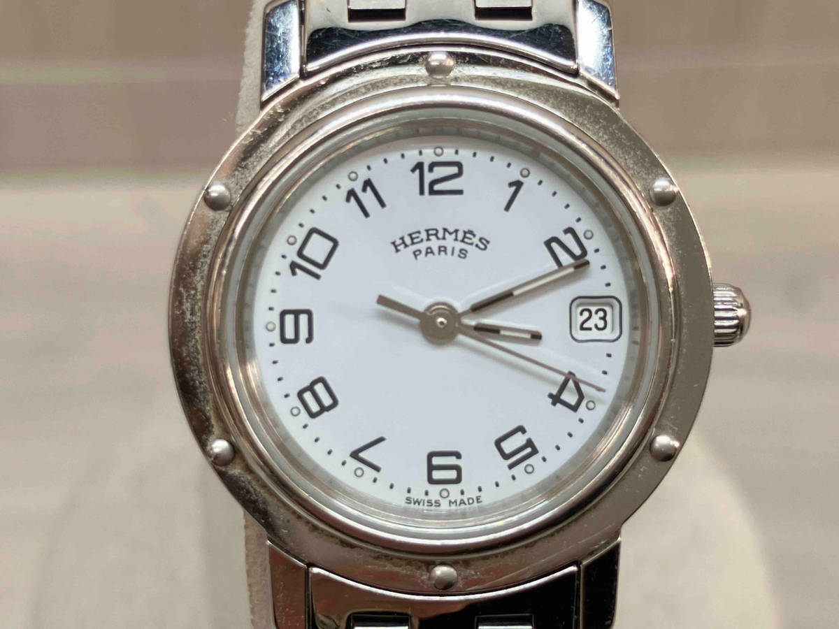 全ての HERMES ベルト小傷あり 23年5月社外にて電池交換済 15.5cm ベルト長さ 2.2cm ケースサイズ クォーツ CL4.21 クリッパー クリッパー