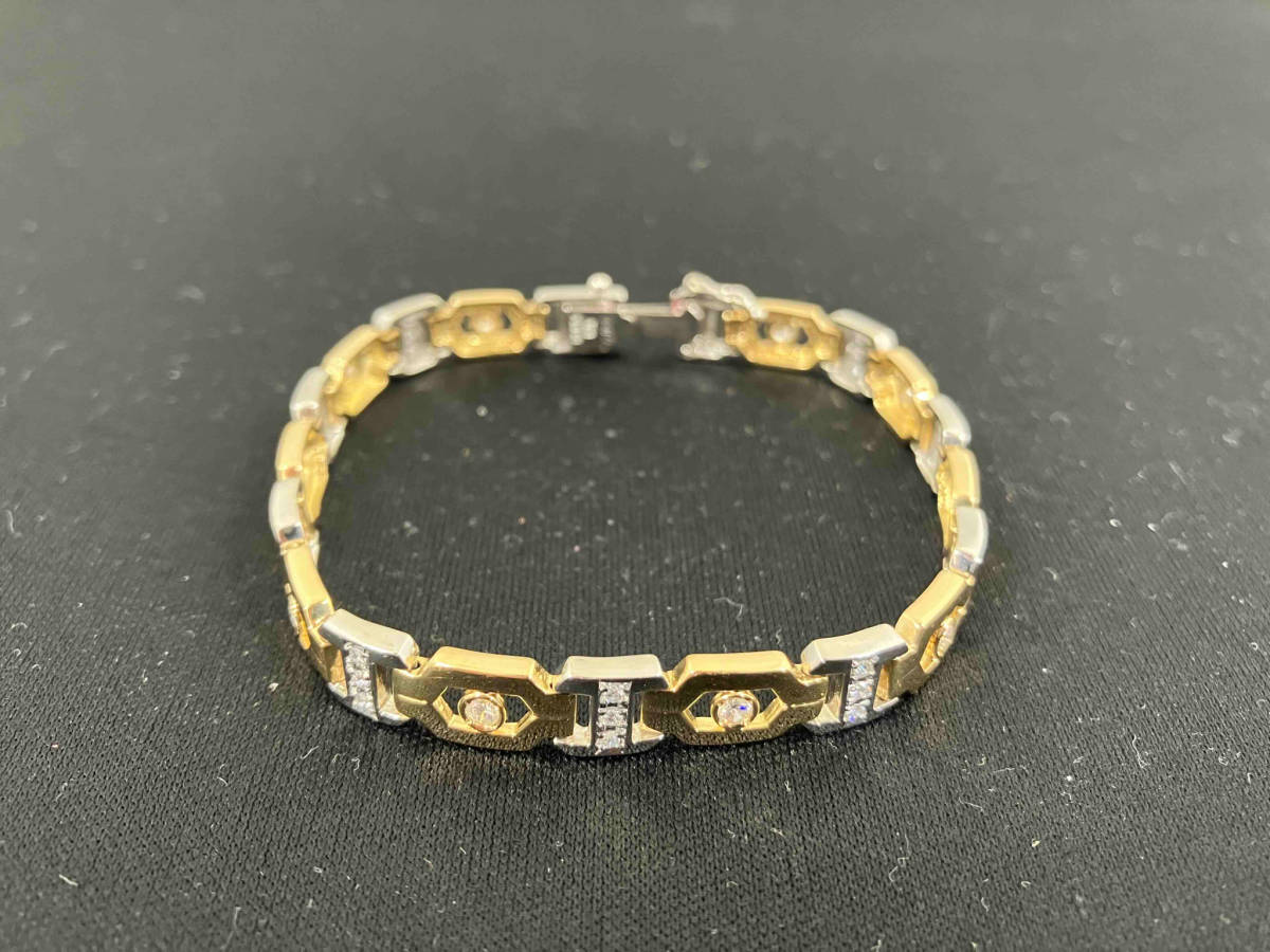 注目ショップ Pt850/K18/ダイヤ0.8ct/18cm/25.2g/ブレスレット ダイヤモンド