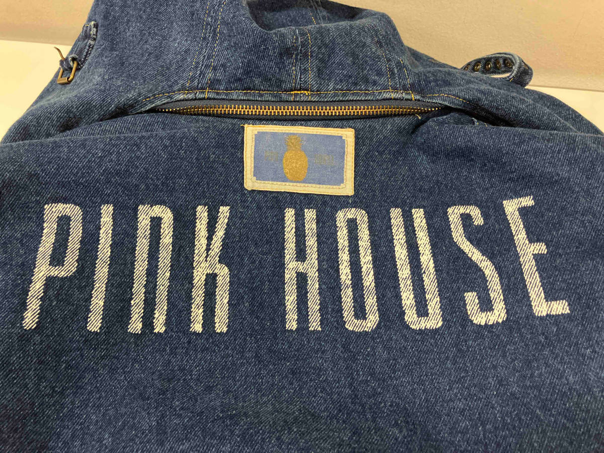 PINK HOUSE ピンクハウス フーディーブルゾン ミリタリージャケット デニム ブルー 通年 古着_画像7