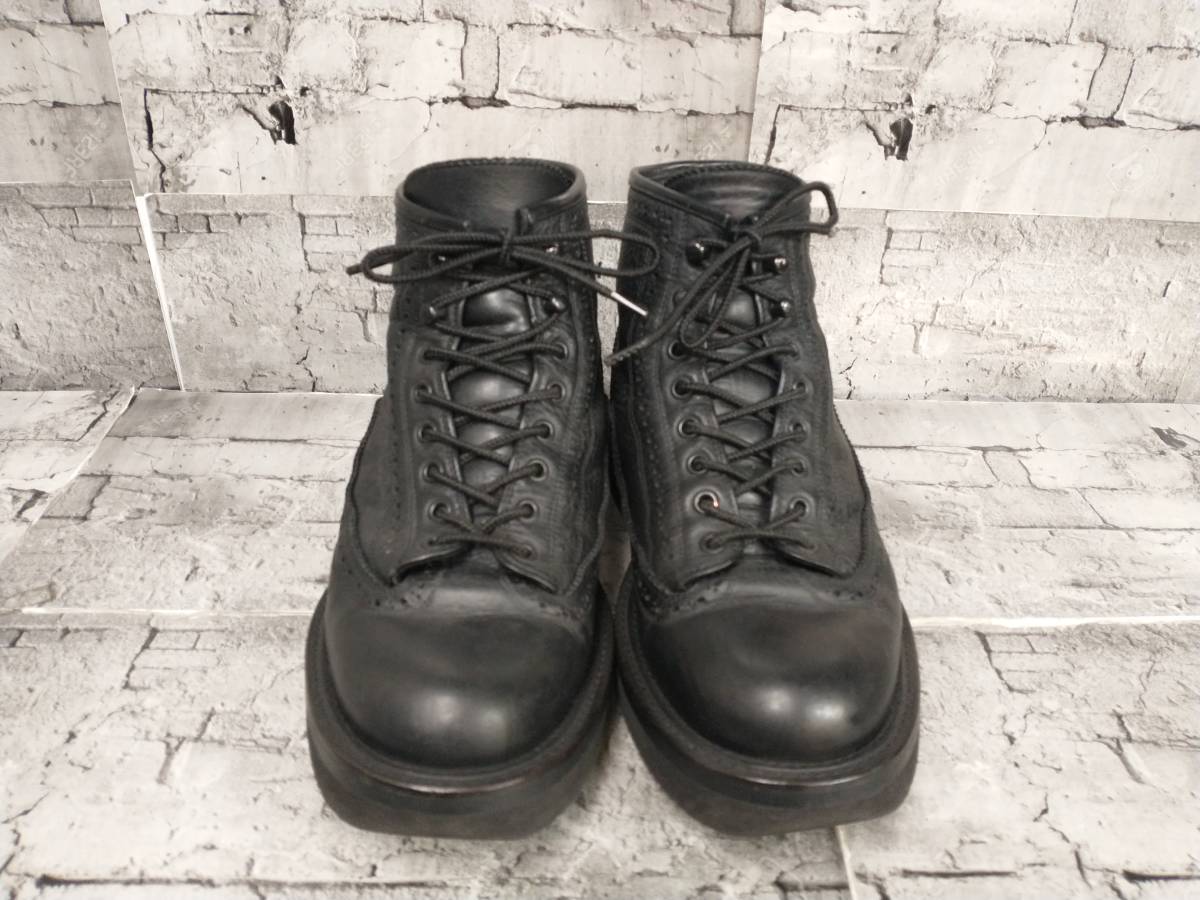 FOOT THE COACHER フットザコーチャー BROGUE COMMAND BOOTS ワークブーツ レザー サイズ表記7 ブラック 店舗受取可_画像2