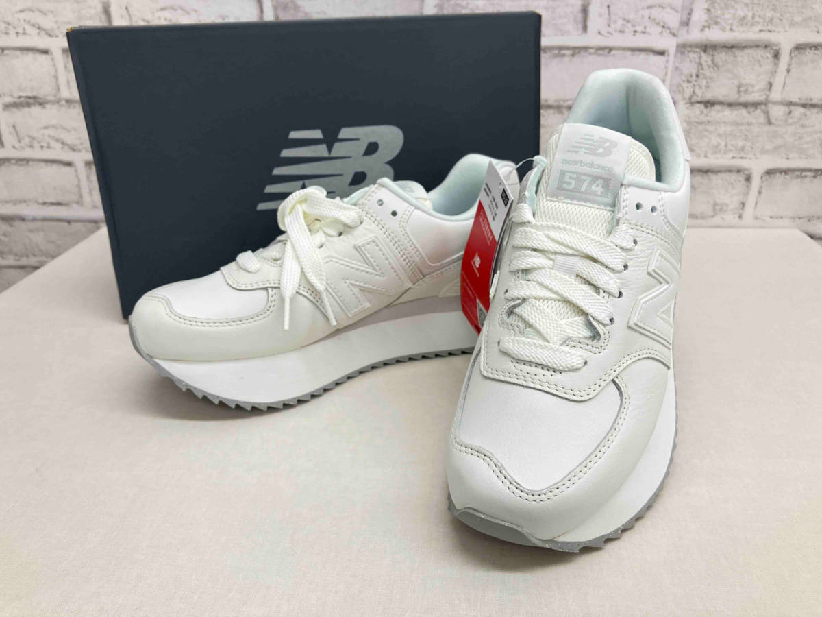 【未使用・箱付】new balance ニュー バランス 厚底スニーカー WL574ZFW B width サイズ25cm ホワイト_画像1